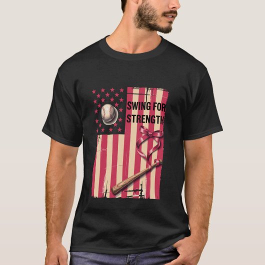 力強いスイング 野球 Tシャツ (正面)