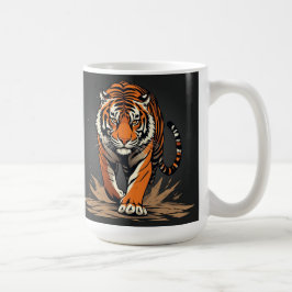 力強いチャージングタイガー コーヒーマグカップ