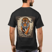 力強いチャージングタイガー Tシャツ (裏面)