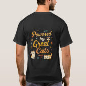 力強いネコのタイポグラフィー Tシャツ (裏面)