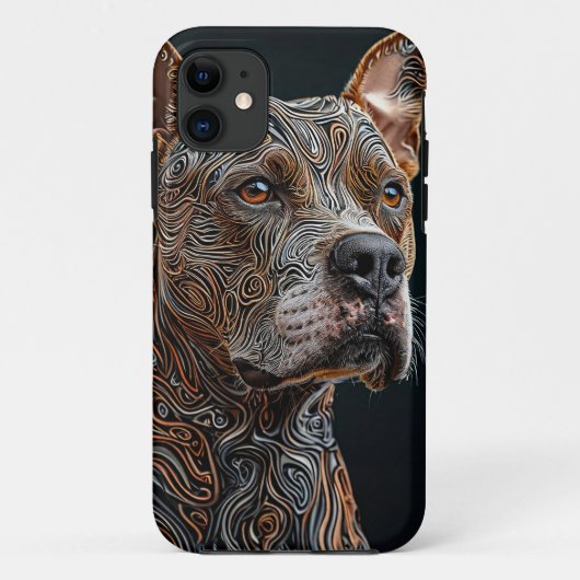 力強いピットブル犬の顔 動物の美意識 Case-Mate iPhoneケース (裏面)