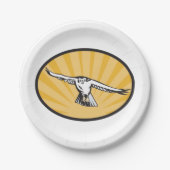 力強いファルコンの大胆な鳥の紋章 ペーパープレート (正面)