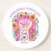 力強いフローラ国際的拳の女の日 コースター (正面)