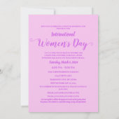 力強いフローラ国際的拳の女の日 招待状 (裏面)