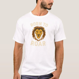 力強いライオンのヘッドグラフィック モチベーション Tシャツ
