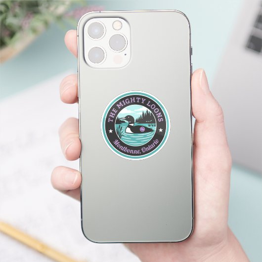 力強いルーンズのターコイズステッカー シール (スマートフォン)