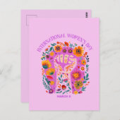 力強い国際的拳の女の日 ポストカード (正面/裏面)