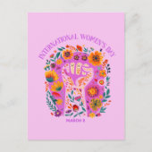 力強い国際的拳の女の日 ポストカード (正面)