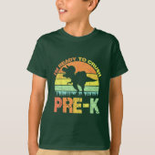 力強い恐竜T-Rex 小学校1年生をやっつけるぞ Tシャツ (正面)