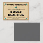 力強い抱擁の証明書カード 割引カード (正面/裏面)