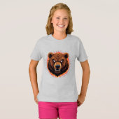 力強い熊 – 自然の原始的な力 Tシャツ (正面フル)