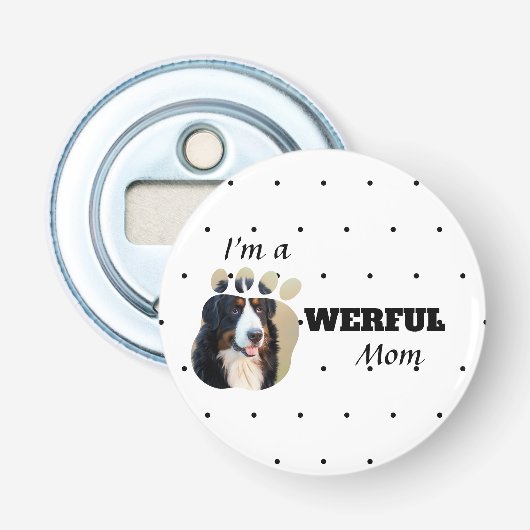 力強い猫/犬の母の文字の足でペットの写真を追加 栓抜き (正面)