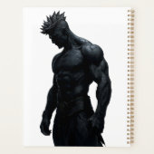 力強い男性の黒い彫刻アートプランナー プランナー手帳 (裏面)