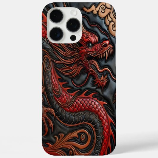 力強い赤龍の彫刻芸術 Case-Mate iPhoneケース (裏面)