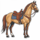 力強い馬 シール (正面)
