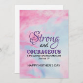 力強い 勇気ある クリスチャンの母の日 シーズンカード (正面/裏面)