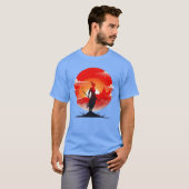 力強く威厳のある侍のイラストギフト Tシャツ (正面フル)