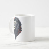 力強さと優雅さが融合した黒いライオン コーヒーマグカップ (正面左)