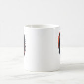 力強さと優雅さが融合した黒いライオン コーヒーマグカップ (中央)