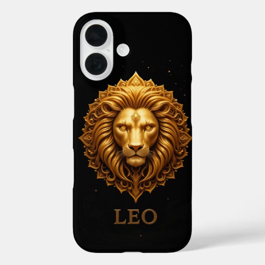 力強さを象徴する金の獅子のシンボル 星座 Case-Mate iPhoneケース (裏面)