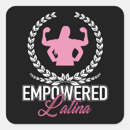 力素晴らし付きラテンアメリカ系女性AF強い女性 スクエアシール (正面)