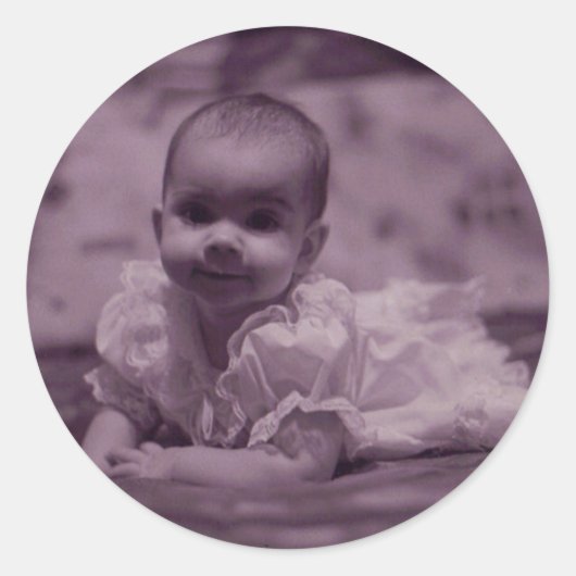 加えあなたの自身の写真のステッカー ラウンドシール (正面)