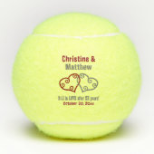 加入したハート結婚の記念日への好意 テニスボール (正面)