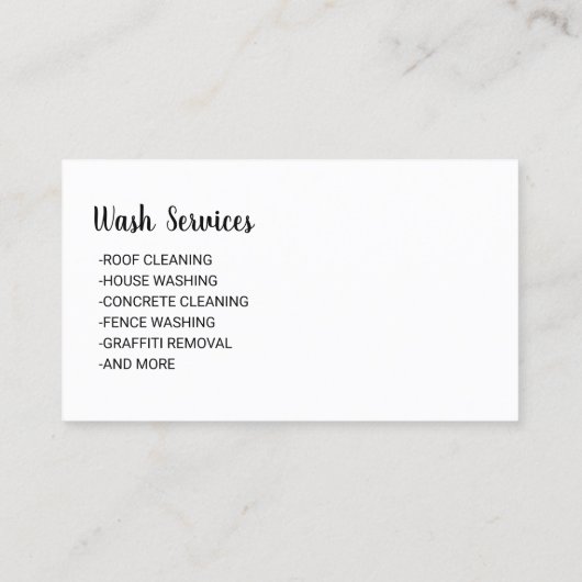 加圧洗浄式動力洗浄機洗浄サービス 名刺 (裏面)