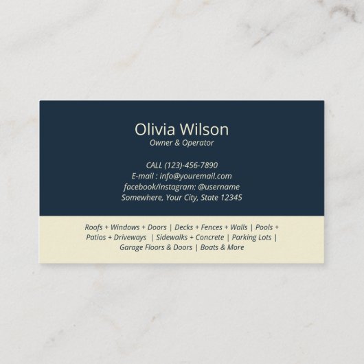 加圧洗浄式洗力式洗ハウス清掃シンプル 名刺 (裏面)