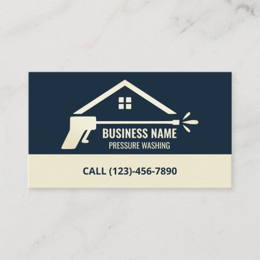 加圧洗浄式洗力式洗ハウス清掃シンプル 名刺 (正面)