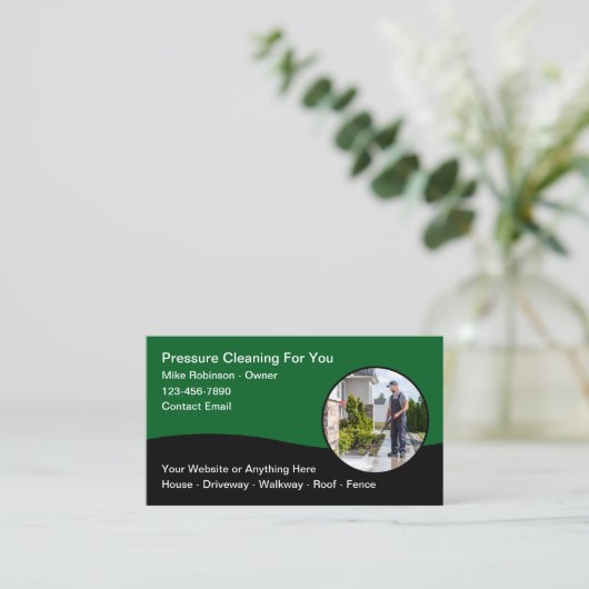 加圧洗浄洗浄テーマ 名刺 (スタンド正面)