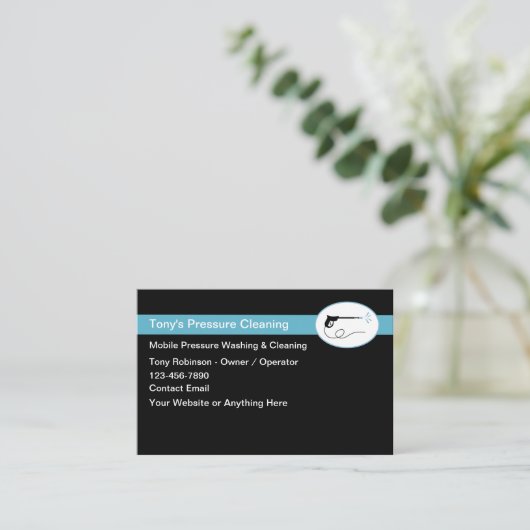 加圧洗浄洗浄モダン 名刺 (スタンド正面)