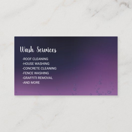 加圧洗浄深いパープルパワー洗浄洗浄 名刺 (裏面)