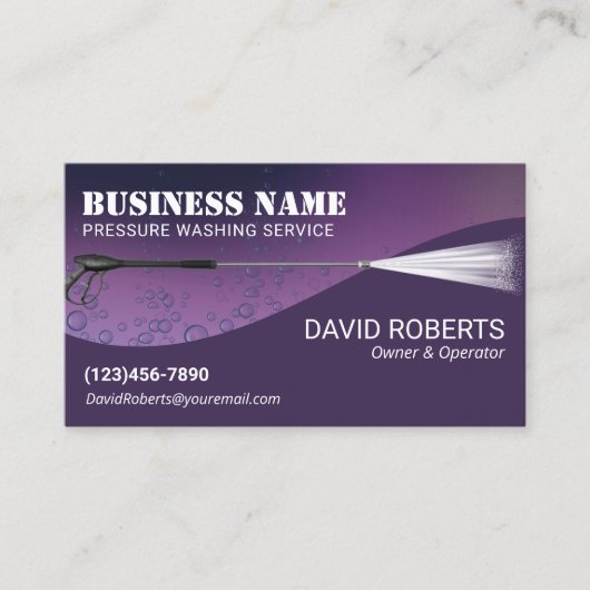 加圧洗浄深いパープルパワー洗浄洗浄 名刺 (正面)