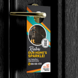 加圧洗濯場清掃用動力洗浄サービス ドアノブサイン