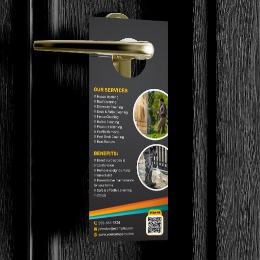 加圧洗濯場清掃用動力洗浄サービス ドアノブサイン