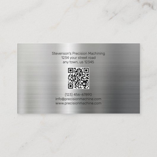 加工および金属ファブアルミニウム効果 名刺 (裏面)