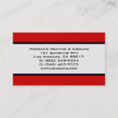 加熱冷却HVACヒートポンプ炉A/C 名刺 (裏面)