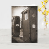 加鉛挨拶状のTintypeのスタイルの写真の芸術のセピア色 カード (黄色い花)