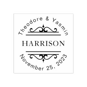 加飾カップルの名前結婚式の引き出物 カスタマイズ ラバースタンプ