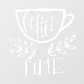 加飾コーヒータイムコーヒーショップ事業 ウィンドウサイン (シート)