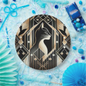 加飾ブラックキャット抽象芸術紙プレート ペーパープレート (パーティー)