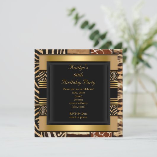 加齢パーティー誕生日野生外来混合動物 招待状