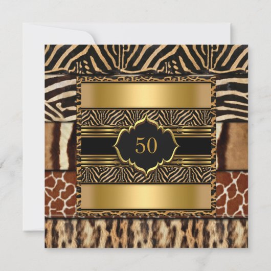 加齢パーティー誕生日野生外来混合動物 招待状 (裏面)