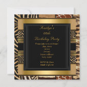 加齢パーティー誕生日野生外来混合動物 招待状 (正面)