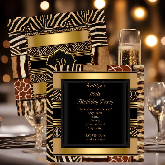 加齢パーティー誕生日野生外来混合動物 招待状