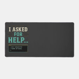 「助けてください」と言ったら(笑) AI ユーモアTシャツ デスクマット