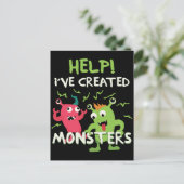 助けて、私はモンスターを作ってしまった 母の日 父の日 ポストカード (スタンド正面)
