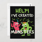 助けて、私はモンスターを作ってしまった 母の日 父の日 ポストカード (正面/裏面)