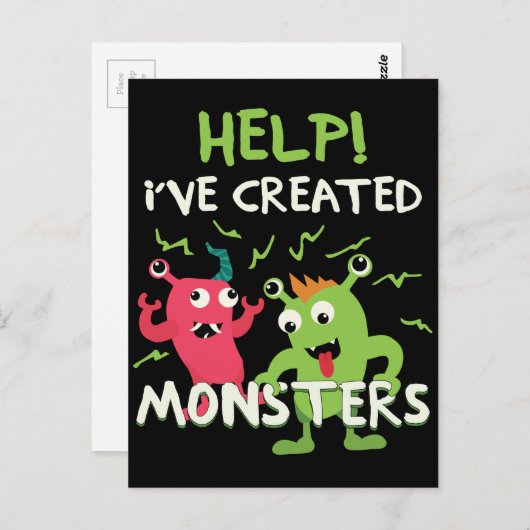助けて、私はモンスターを作ってしまった 母の日 父の日 ポストカード (正面/裏面)